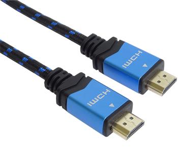 PremiumCord Ultra HDTV 4K @ 60Hz HDMI 2.0b Metal Cable + Gold Plated Connectors 2m Cotton Sheathed Cable