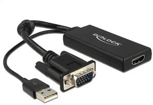 Delock VGA to HDMI adapter with audio black