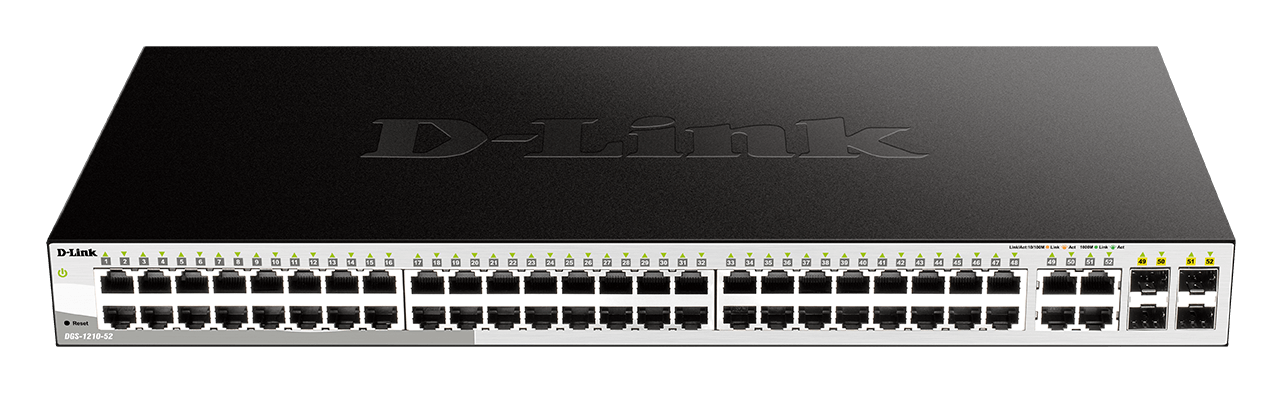 D-Link DGS-1210-52/E L2/L3 Smart+ switch, 48x GbE, 4x RJ45/SFP, fanless