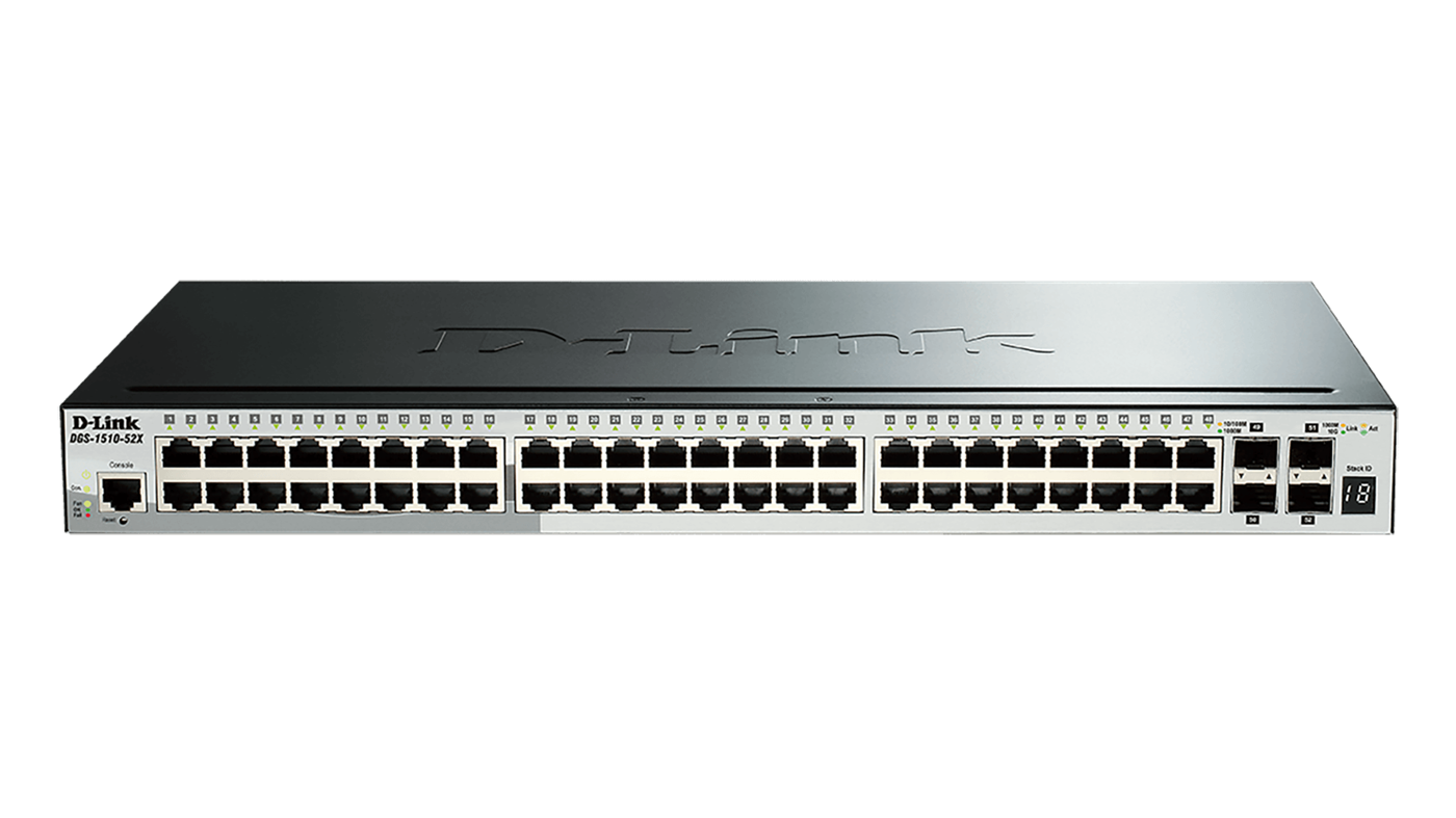 D-Link DGS-1510-52X 52-Port Gigabit Stackable Smart Managed Switch including 4 10G SFP+