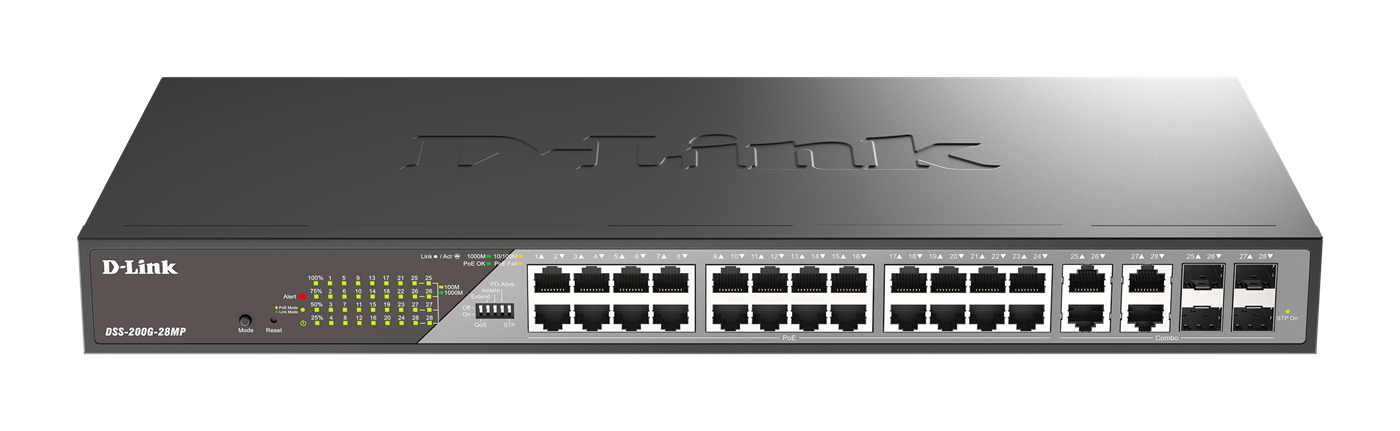 D-Link DSS-200G-28MP/E 28-Port Gigabit Ethernet PoE+ Surveillance Switches