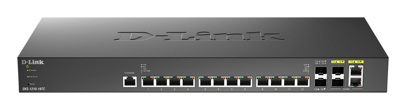 D-Link DXS-1210-16TC 16 Port Smart Managed Switch including 12x 10G, 2x SFP+ & 2x Combo 10GBase-T/SF