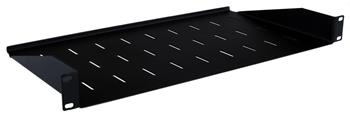 Masterlan fixed perforated shelf. 1U, 19 , 250mm, load capacity 25kg, black