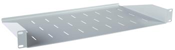 Masterlan fixed perforated shelf. 1U, 19 , 250mm, load capacity 25kg, gray