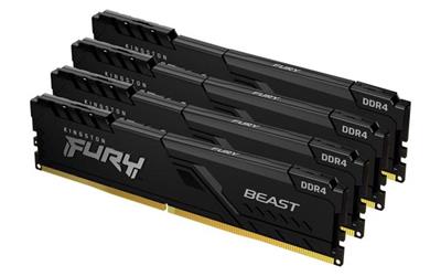 KINGSTON 128GB 2666MHz DDR4 CL16 DIMM (Kit of 4) FURY Beast Black