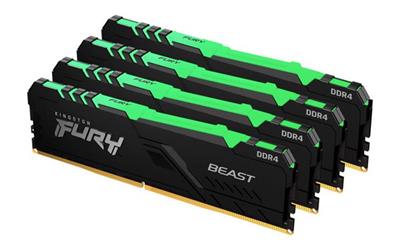 KINGSTON 128GB 3600MHz DDR4 CL18 DIMM (Kit of 4) FURY Beast RGB