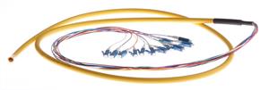 Masterlan fiber optic pigtail, LCupc, Singlemode 9/125, 3m, 12pcs, strand jacketed