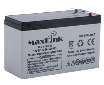 MaxLink lead acid battery AGM 12V 9Ah, Faston 6.3mm