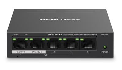 MERCUSYS MS105GP Gigabit PoE switch, 4x POE