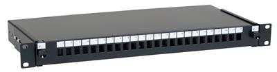 Masterlan ODF 24x SC Simplex, optic enclosure with patch panel and splice tray, 1U, 19 , black