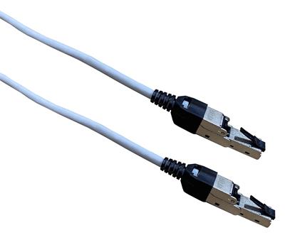 Masterlan comfort patch cable SSTP, Cat 6A, 0,5m, gray, Rotating plug RJ45 180°