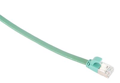 Masterlan comfort patch cable U/FTP, flat, Cat6A, 0,25m, green, LSZH