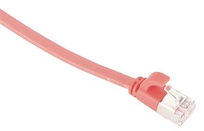 Masterlan comfort patch cable U/FTP, flat, Cat6A, 0,5m, red, LSZH