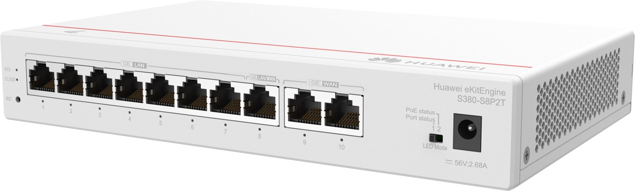 Huawei S380-S8P2T multi-service router, 2x WAN, 8x POE LAN