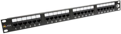 Solarix patch panel 24 x RJ45 CAT6 UTP, black, 1U