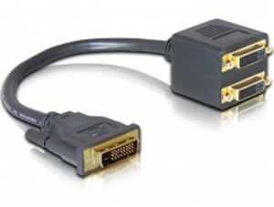 Delock adapter DVI 25 male> 2x DVI 25 female