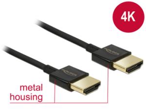 Delock Kabel High Speed HDMI s Ethernetem - HDMI-A samec > HDMI-A samec 3D 4K 2 m Slim Premium