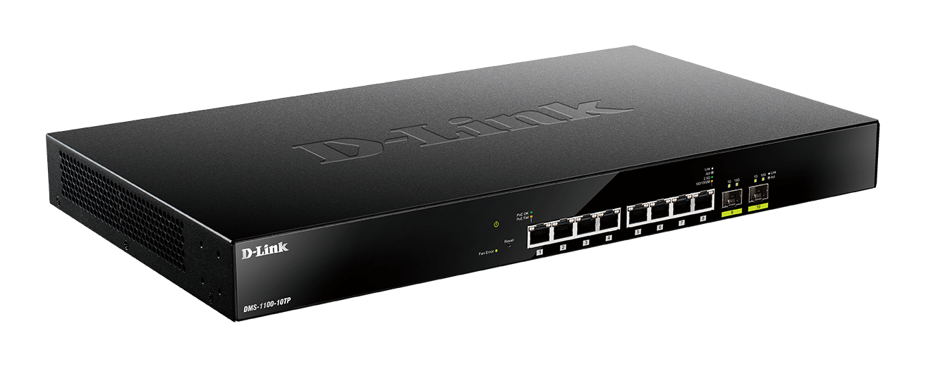 D-Link DMS-1100-10TP 10-Port Multi-Gigabit PoE Smart Managed Switch 8x 100/1000/2.5G + 2x SFP+