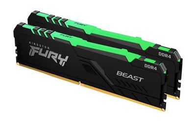 KINGSTON 64GB 2666MHz DDR4 CL16 DIMM (Kit of 2) FURY Beast RGB