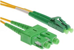 Masterlan fiber optic patch cord, LCapc-SCapc, Singlemode 9/125, duplex, 2m