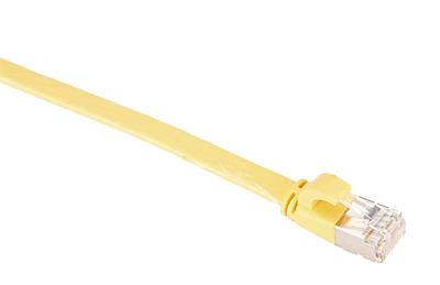 Masterlan comfort patch cable U/FTP, flat, Cat6A, 0,25m, yellow, LSZH