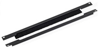 TRITON 19" pass-through panel 1U split horizontally, brush, hole 350 x 21 mm, black