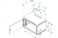 19  rack-piece 9U / 400mm door sieve 80% - 6 mm