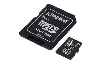 KINGSTON 16GB microSDHC Industrial C10 A1 pSLC Card + SD Adapter