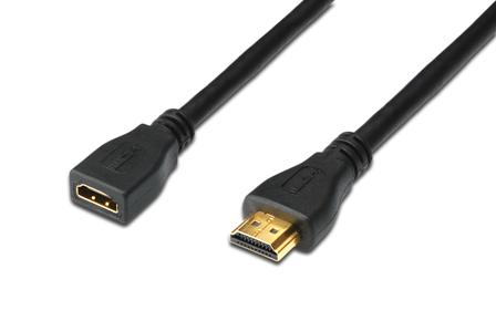 Digitus HDMI High Speed with Ethernet extension cable, type A, M / F, 2.0 m, HDMI 1.4, UL, bl, zla