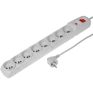 Acar S10 power surge protection, 5+5 sockets, grey 1,5m