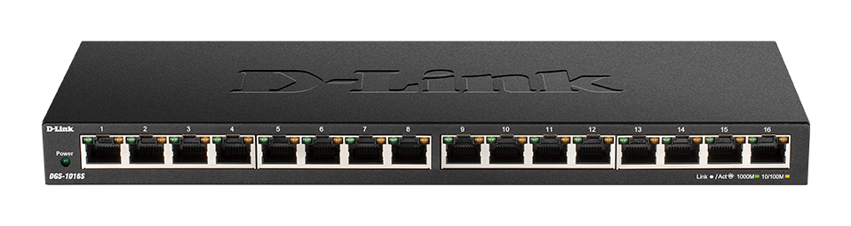 D-Link DGS-1016S 16-Port 10/100/1000Mbps Unmanaged Gigabit Ethernet Switch