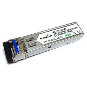 MaxLink 1.25G SFP optical module, WDM(BiDi), SM, Tx 1310/Rx1550nm, 20KM, 1x LC connector, DDM