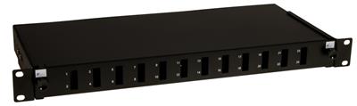 Masterlan ODF 12x SC Simplex, optic enclosure with patch panel and splice tray, 1U, 19 , black