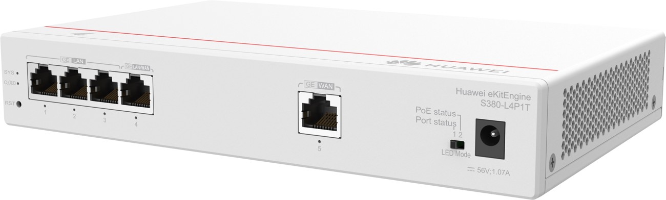 Huawei S380-L4P1T multi-service router, 1x WAN, 4x POE LAN