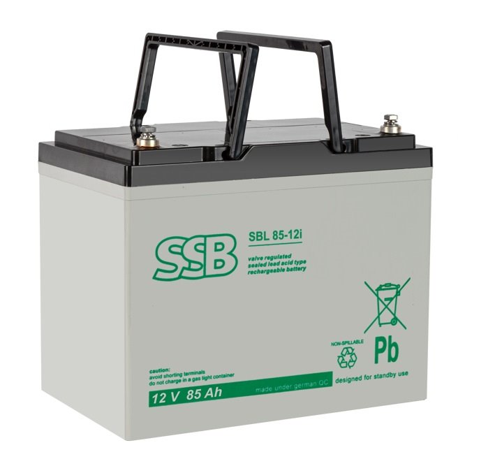 SSB AGM lead acid battery 12V 85Ah, lifetime 10-12 years, M6 connector