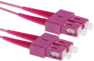 Masterlan fiber optic patch cord, SCupc-SCupc, Multimode 50/125 OM4, duplex, 1m