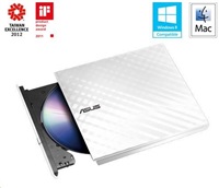 ASUS DVD Writer SDRW-08D2S-U LITE/WHITE, External Slim DVD-RW, white, USB