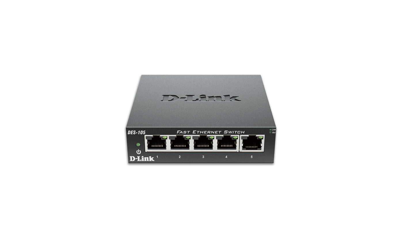 D-Link DES-105/E 5-port 10/100 Metal Housing Desktop Unmanaged Switch