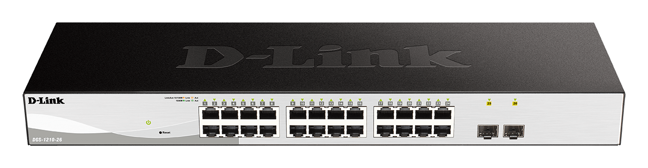 D-Link DGS-1210-26 L2/L3 Smart+ switch, 24x GbE, 2x SFP, fanless