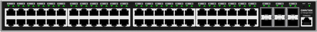 Grandstream GWN7806 Layer 2+ Managed Network Switch, 48 ports / 6 SFP+