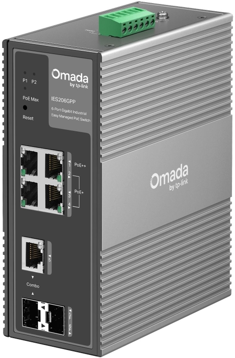 TP-Link IES206GPP Omada 6-port Gigabit industrial easy managed PoE switch
