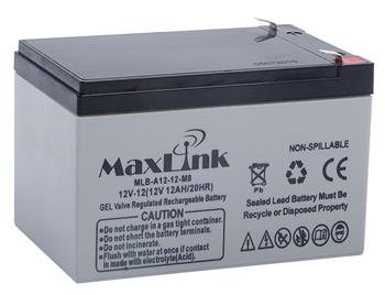 MaxLink lead acid battery AGM 12V 12Ah, Faston 6.3mm