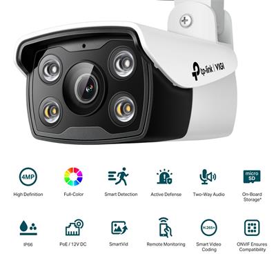 TP-Link VIGI C340(4mm) Bullet camera, 4MP, 4mm, Full-Color